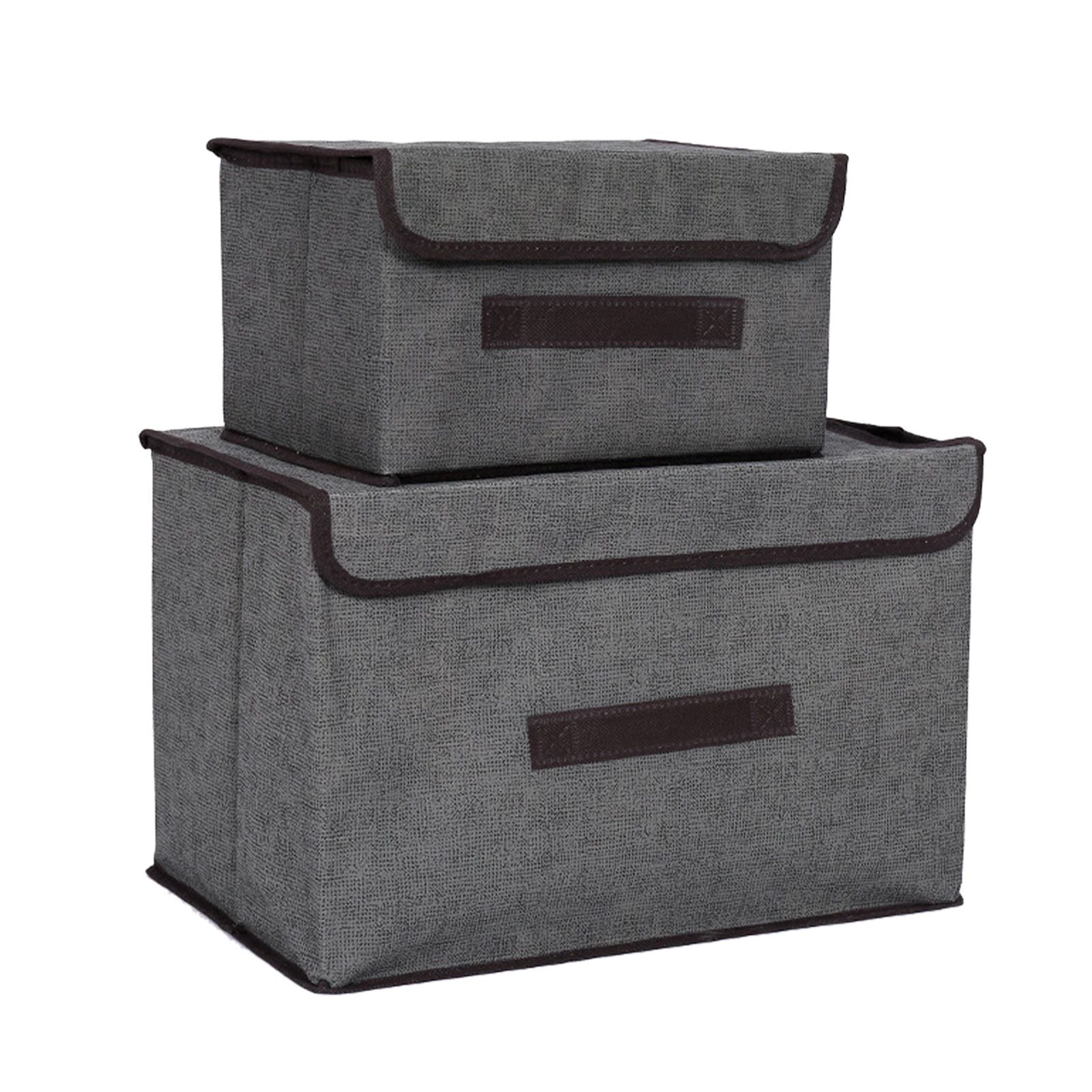 4 Pcs Non Woven Storage Box Case Dustproof Collapsible Two Large and Two Small for Household Home Grey V1294-YM0512-3117220250913