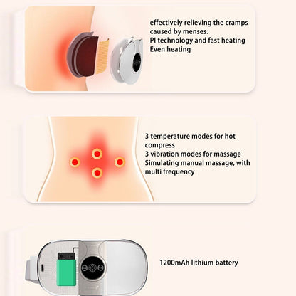 Menstrual Heating Pad Intelligent Charge 3 Temp Modes Vibration Massage Cordless Heating Pad for Women Belly V1294-YM0512-3117220251311