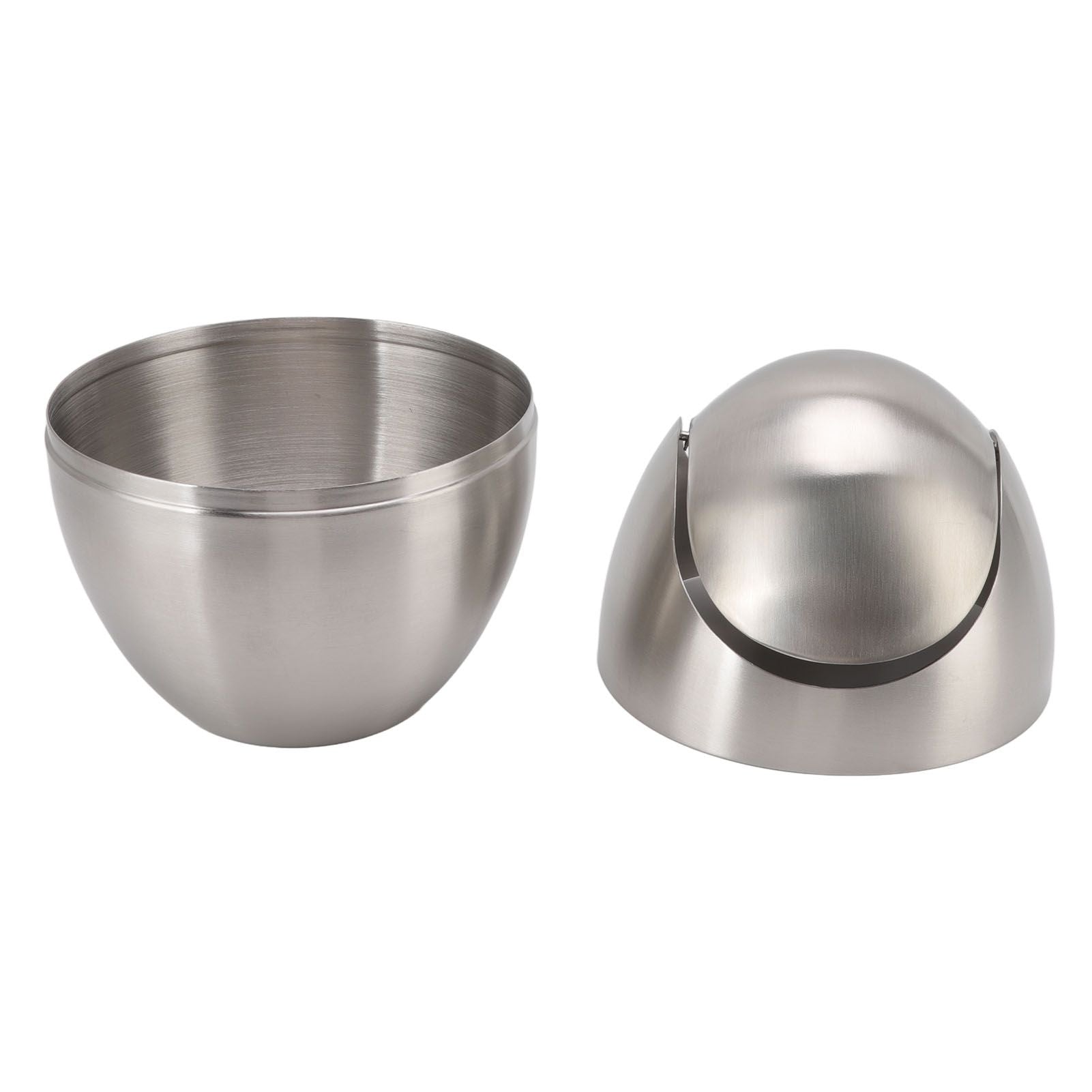 Desktop Trash Can Stainless Steel Egg Shape Mini Countertop Waste Bin with Swing Lid for Bathroom Bedroom V1294-YM0512-3117220254311
