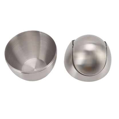 Desktop Trash Can Stainless Steel Egg Shape Mini Countertop Waste Bin with Swing Lid for Bathroom Bedroom V1294-YM0512-3117220254311