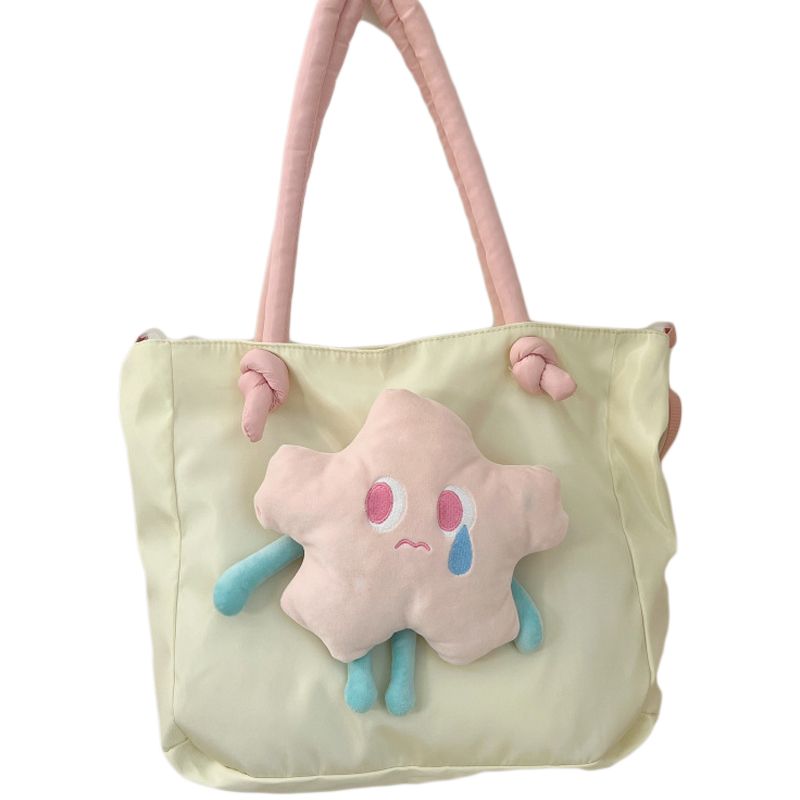 Tote Bag Nylon Large Capacity Removable Cute Star Doll Messenger Bag for PC Book Lipstick V1294-YM0512-3117220255511