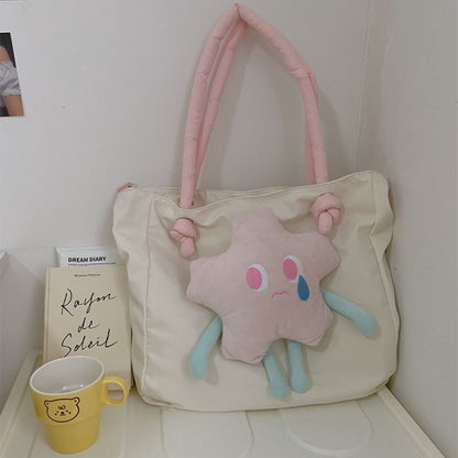 Tote Bag Nylon Large Capacity Removable Cute Star Doll Messenger Bag for PC Book Lipstick V1294-YM0512-3117220255511