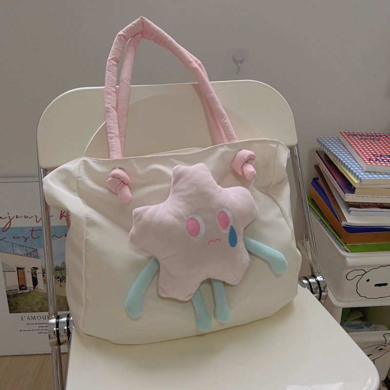 Tote Bag Nylon Large Capacity Removable Cute Star Doll Messenger Bag for PC Book Lipstick V1294-YM0512-3117220255511