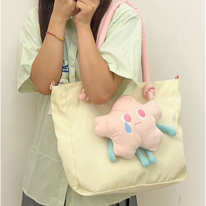 Tote Bag Nylon Large Capacity Removable Cute Star Doll Messenger Bag for PC Book Lipstick V1294-YM0512-3117220255511