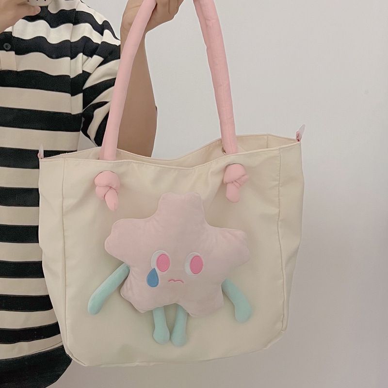 Tote Bag Nylon Large Capacity Removable Cute Star Doll Messenger Bag for PC Book Lipstick V1294-YM0512-3117220255511