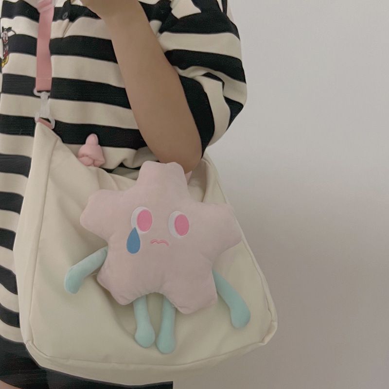 Tote Bag Nylon Large Capacity Removable Cute Star Doll Messenger Bag for PC Book Lipstick V1294-YM0512-3117220255511