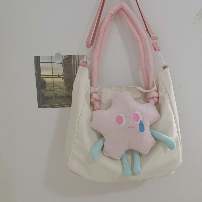 Tote Bag Nylon Large Capacity Removable Cute Star Doll Messenger Bag for PC Book Lipstick V1294-YM0512-3117220255511