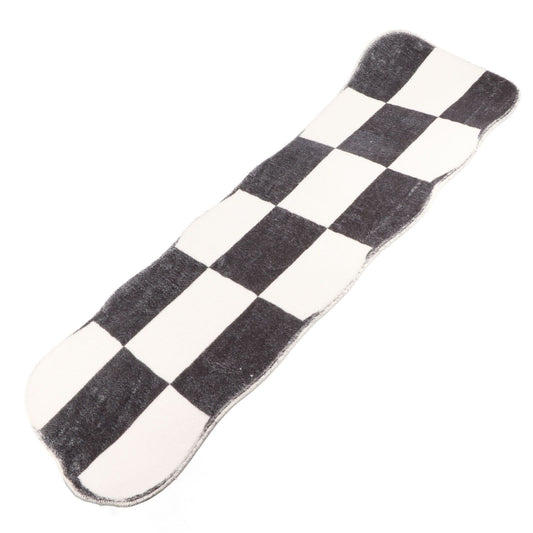 Runner Rug Black White Plaid Pattern Vintage Style Water Absorbent Stain Resistant Runner Carpet for Home V1294-YM0512-3117220256311