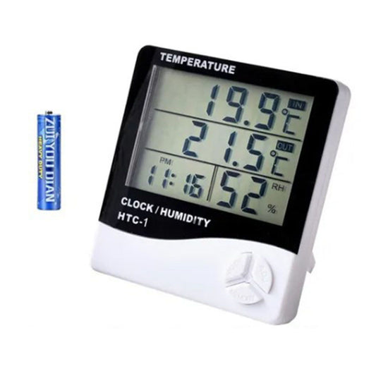 Mini Digital Thermometer Hygrometer Clock Indoor Room Temperature Humidity Gauge Meter Monitor V1294-YM0512-3117220257611