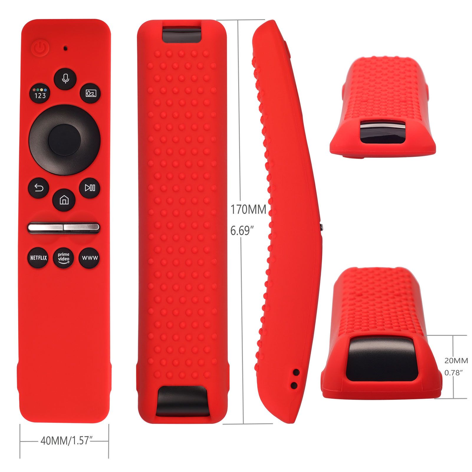 Silicone Protective Cover Case for Samsung Smart TV Remote Control BN59 01259E 1259B 1312A 1312B Red V1294-YM0512-3117220257911