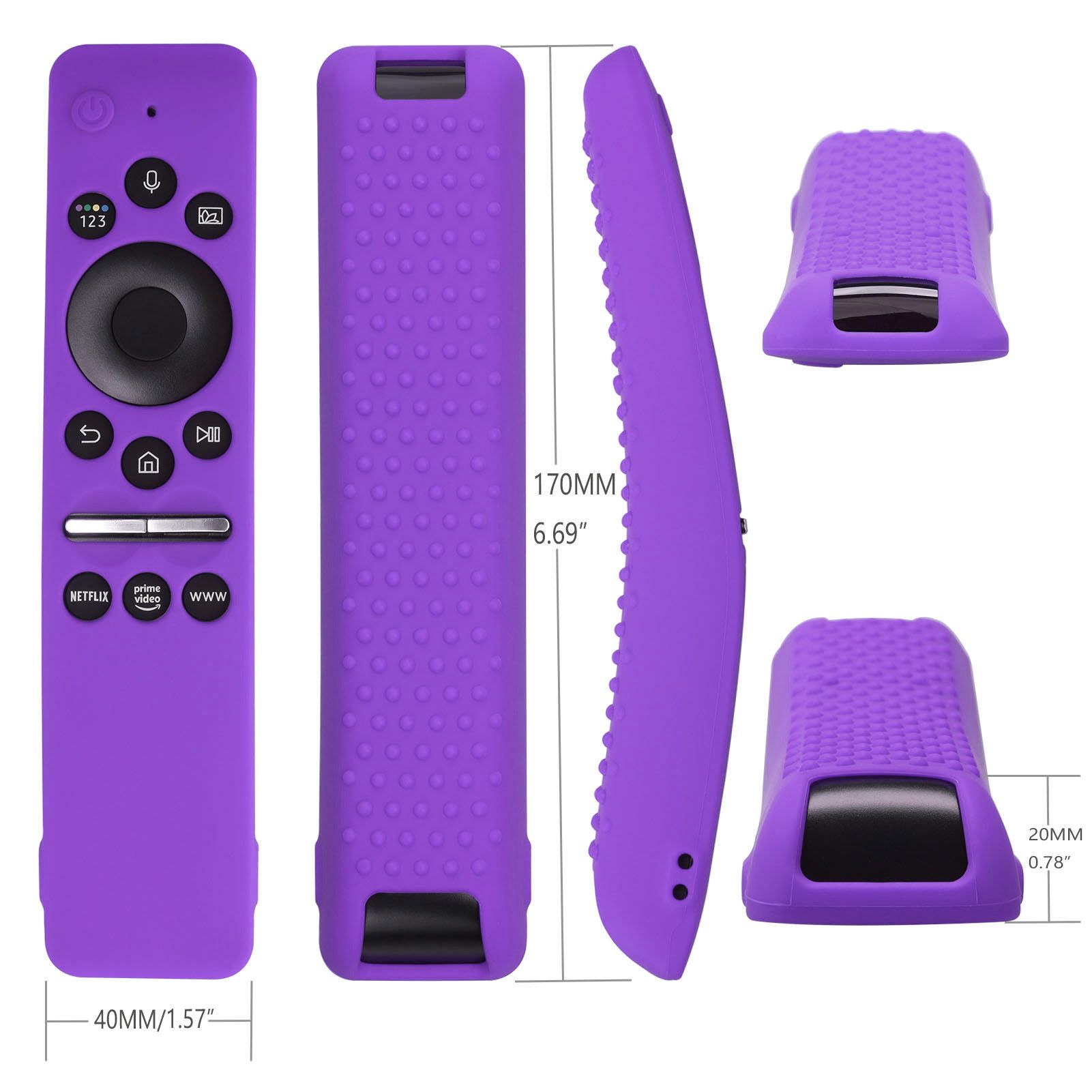 Silicone Protective Cover Case for Samsung Smart TV Remote Control BN59 01259E 1259B 1312A 1312B Purple V1294-YM0512-3117220257914