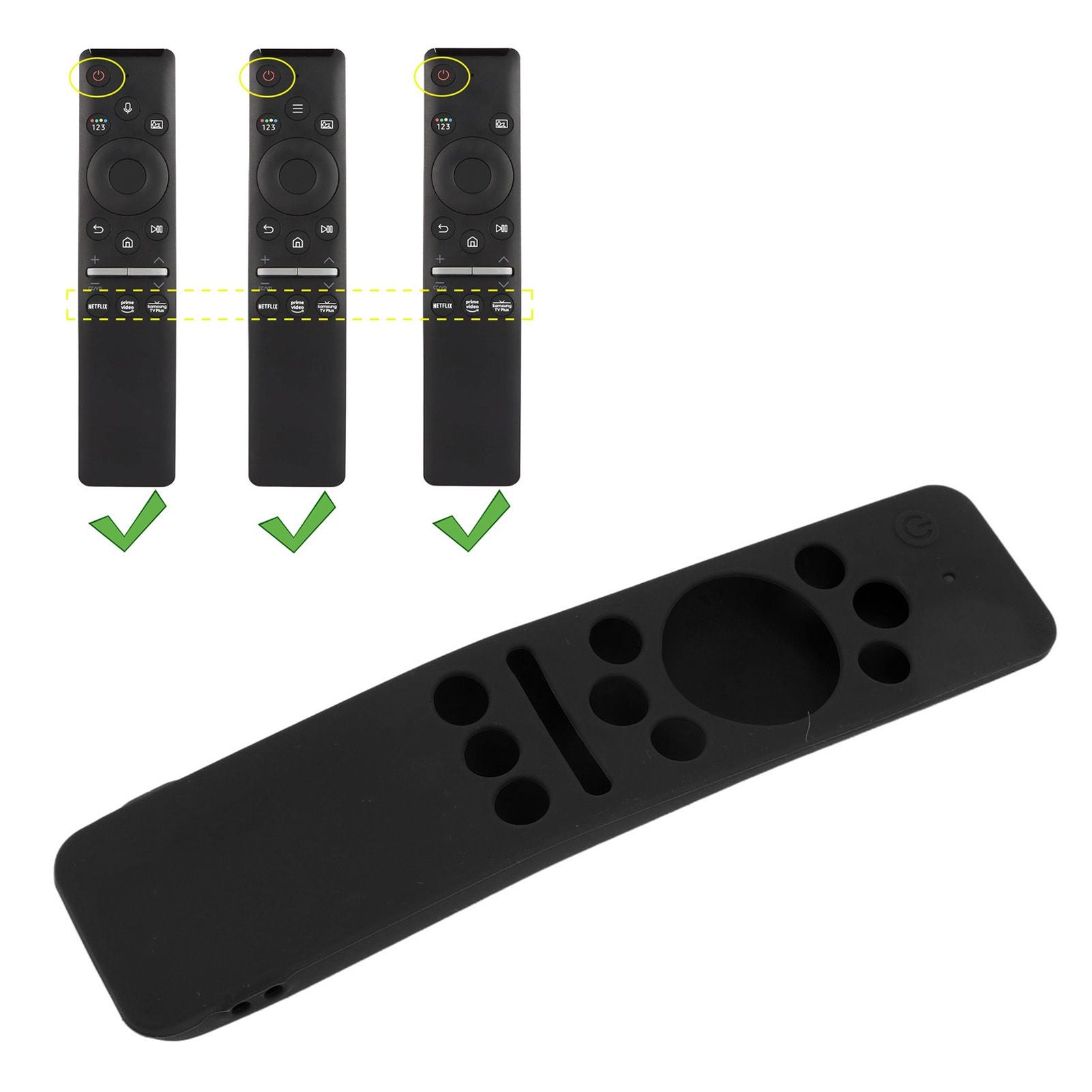 Silicone Protective Cover Case for Samsung Smart TV Remote Control BN59 01259E 1259B 1312A 1312B Black V1294-YM0512-3117220257915