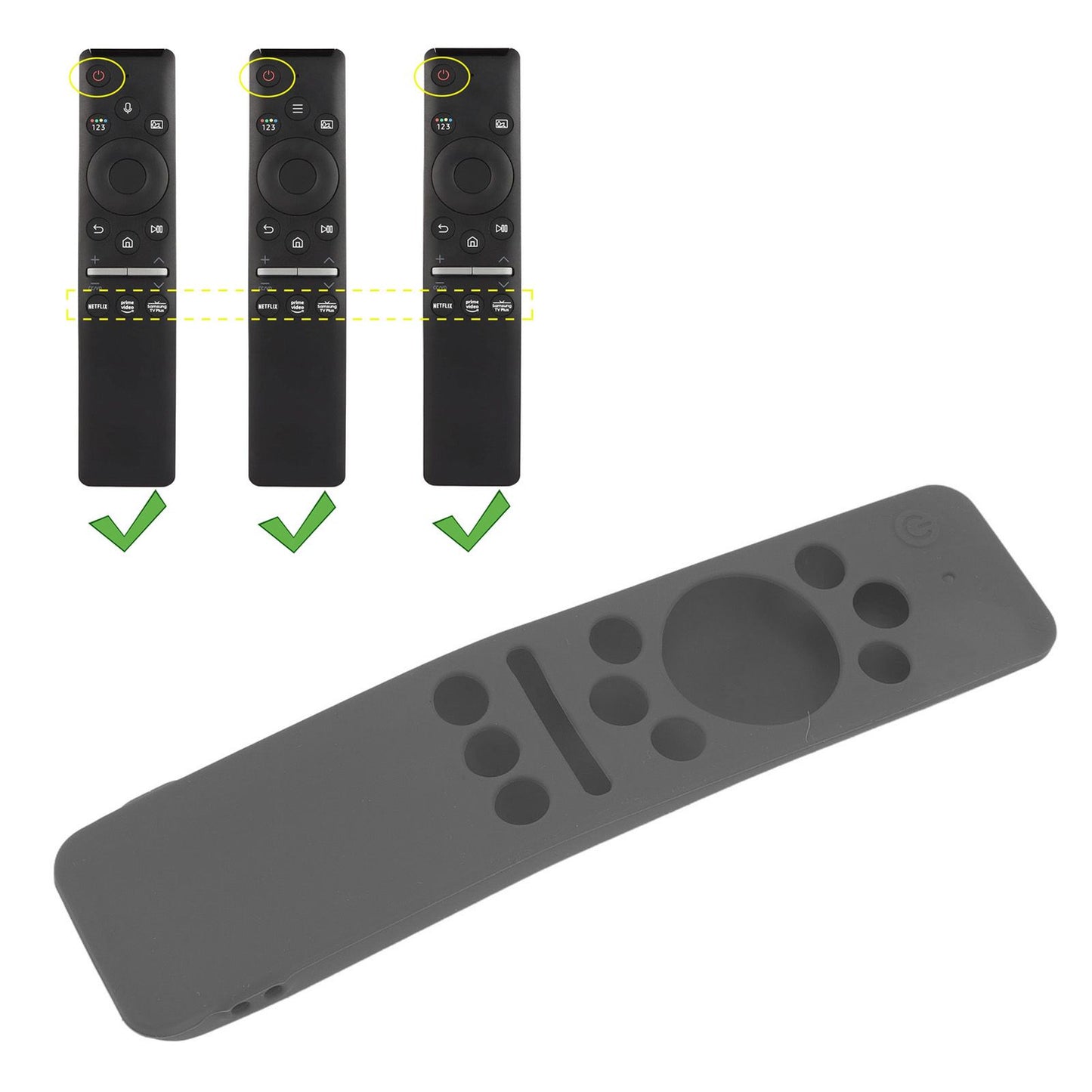 Silicone Protective Cover Case for Samsung Smart TV Remote Control BN59 01259E 1259B 1312A 1312B Gray V1294-YM0512-3117220257916