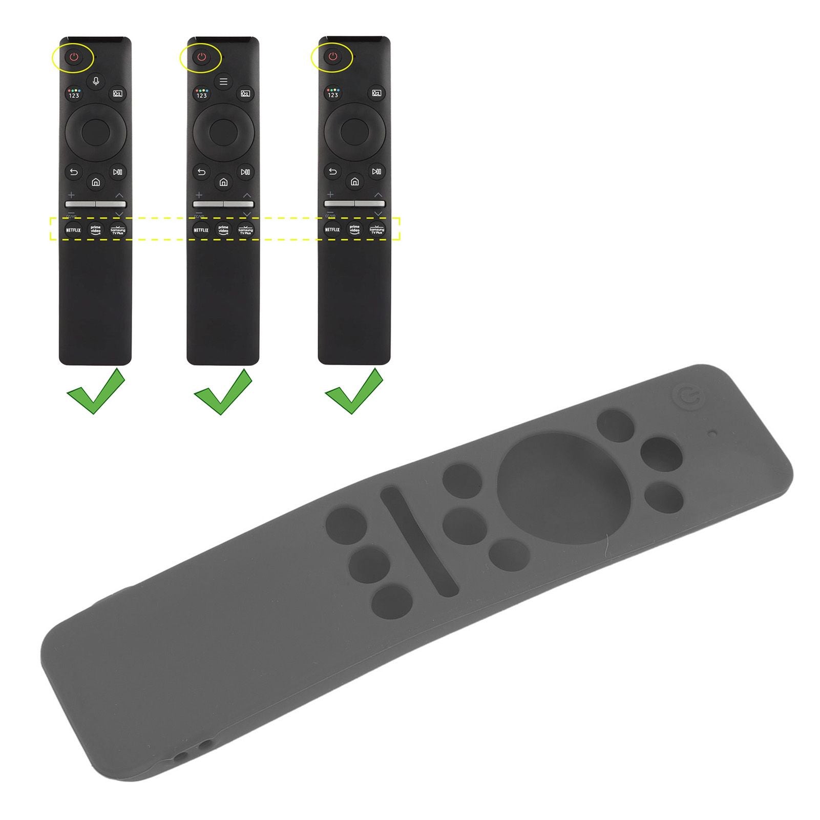 Silicone Protective Cover Case for Samsung Smart TV Remote Control BN59 01259E 1259B 1312A 1312B Gray V1294-YM0512-3117220257916