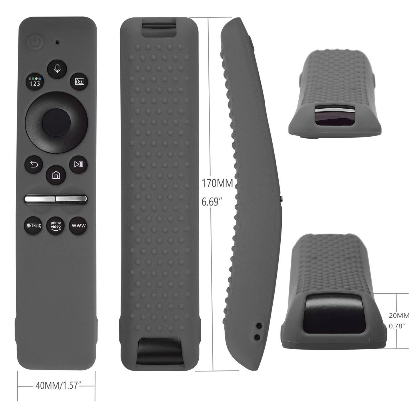 Silicone Protective Cover Case for Samsung Smart TV Remote Control BN59 01259E 1259B 1312A 1312B Gray V1294-YM0512-3117220257916