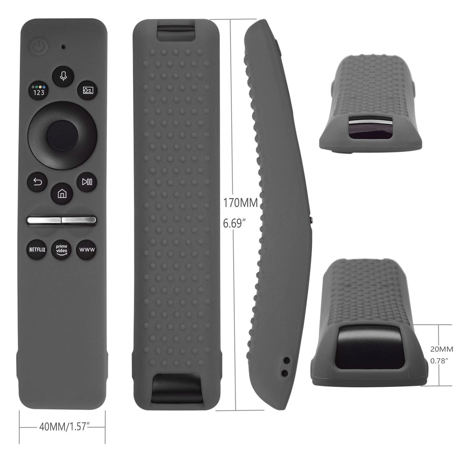 Silicone Protective Cover Case for Samsung Smart TV Remote Control BN59 01259E 1259B 1312A 1312B Gray V1294-YM0512-3117220257916