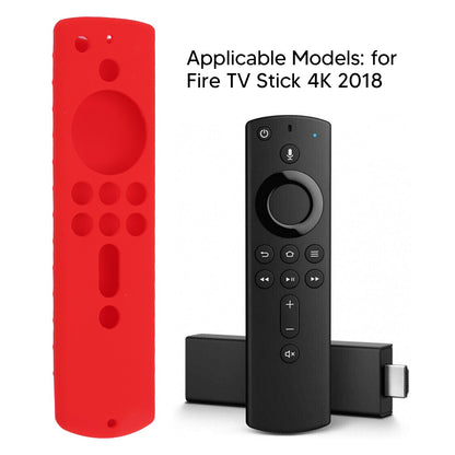 Silicone Protective Case for Fire TV Stick 4K 2018 Remote Control Shockproof Anti Slip Protective Cover Red V1294-YM0512-3117220258011