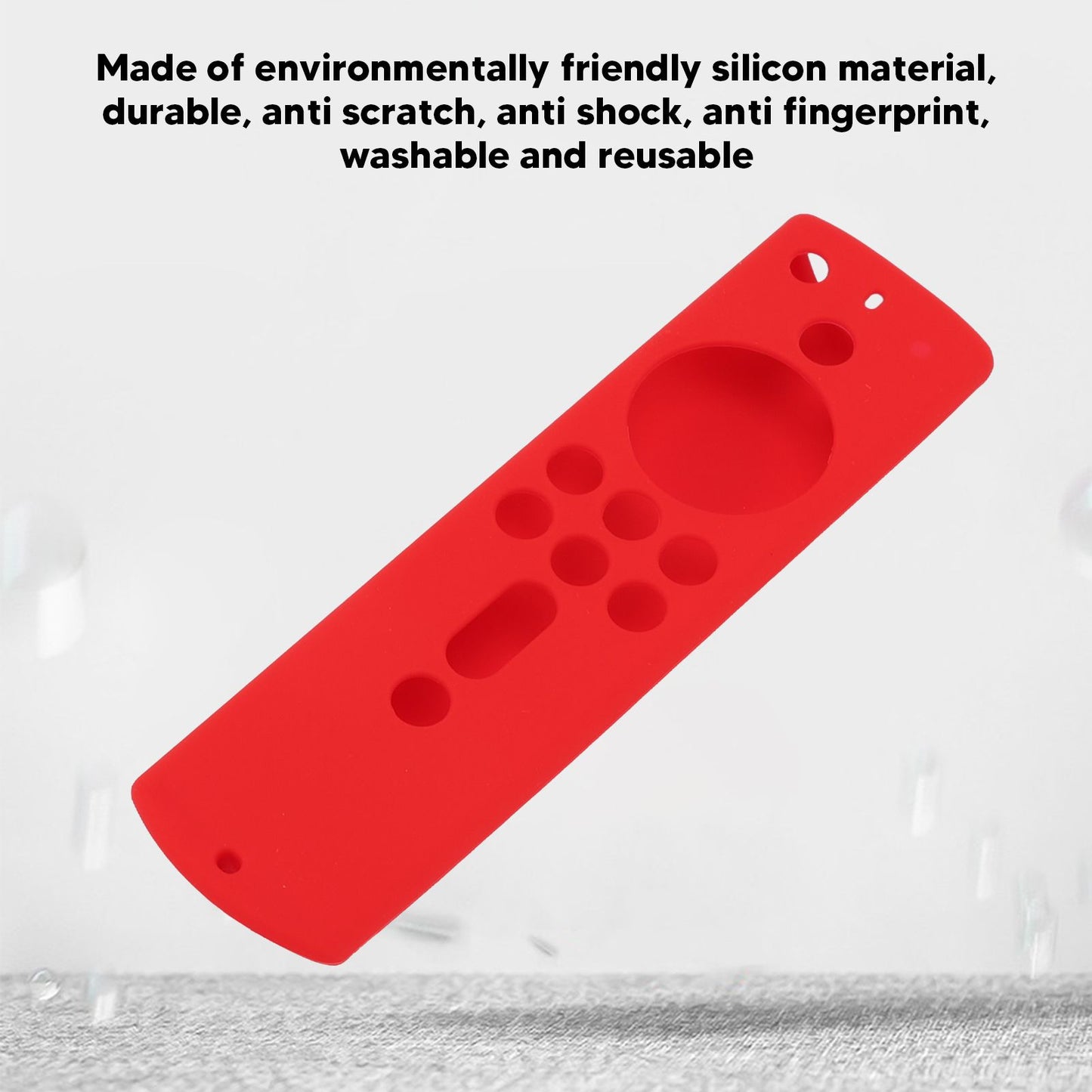 Silicone Protective Case for Fire TV Stick 4K 2018 Remote Control Shockproof Anti Slip Protective Cover Red V1294-YM0512-3117220258011