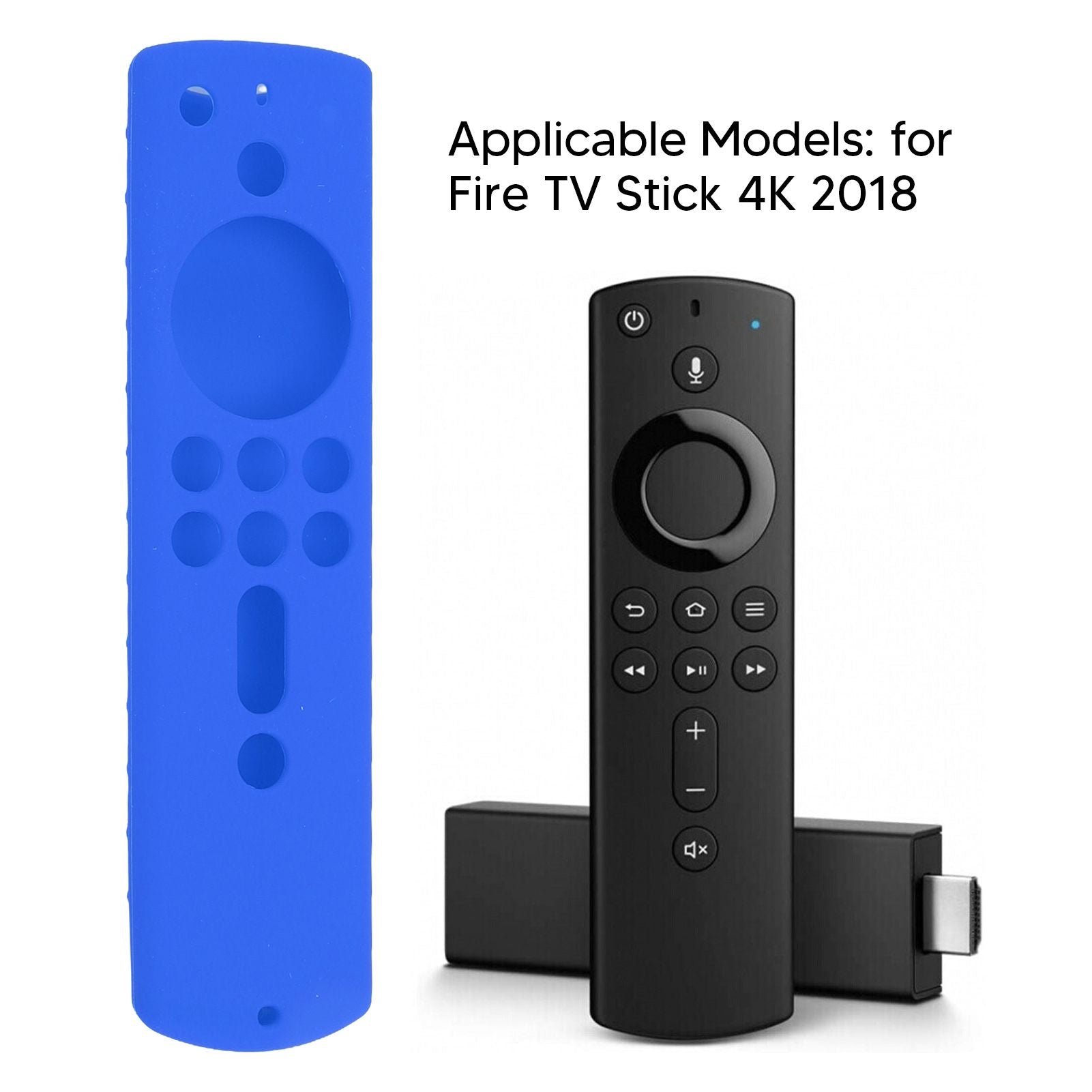 Silicone Protective Case for Fire TV Stick 4K 2018 Remote Control Shockproof Anti Slip Protective Cover Blue V1294-YM0512-3117220258012