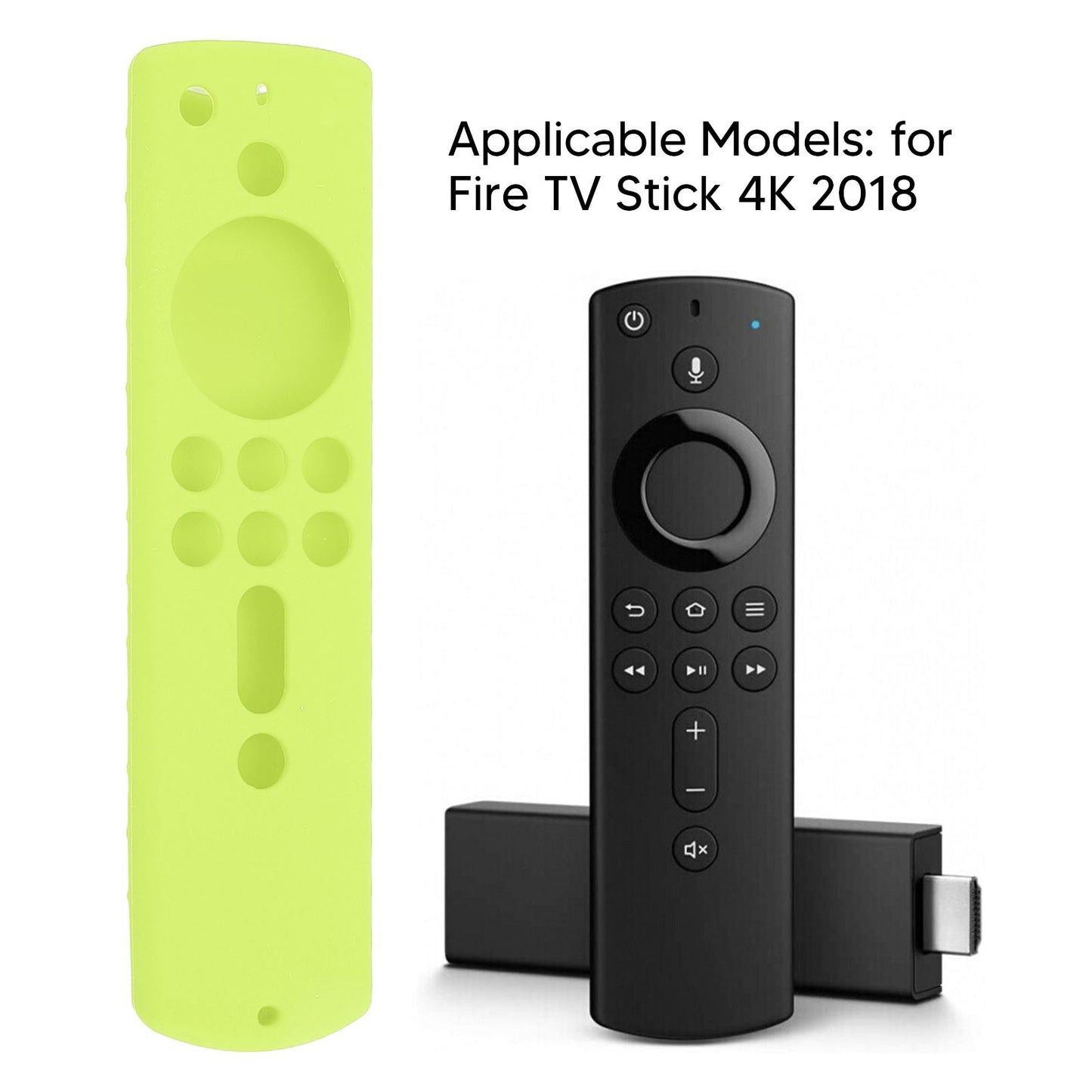 Silicone Protective Case for Fire TV Stick 4K 2018 Remote Control Shockproof Anti Slip Protective Cover V1294-YM0512-3117220258013