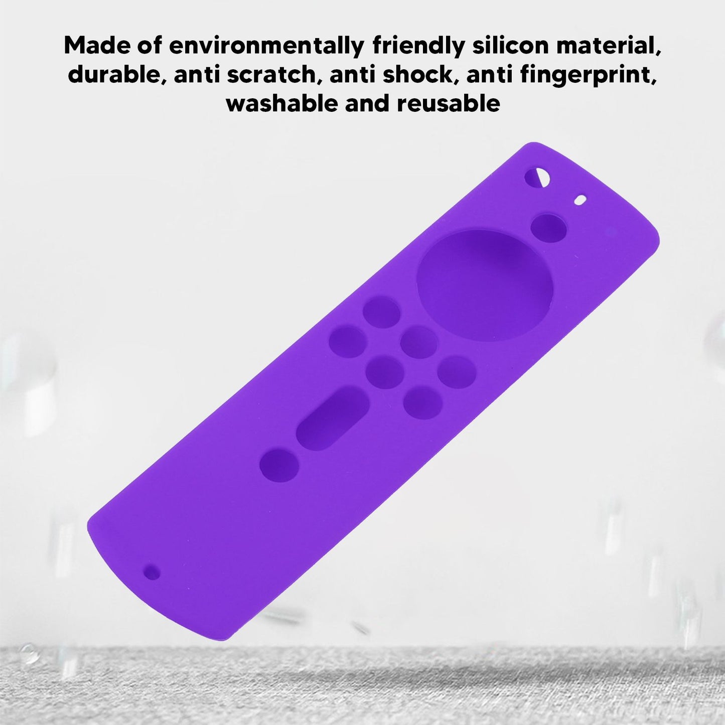 Silicone Protective Case for Fire TV Stick 4K 2018 Remote Control Shockproof Anti Slip Protective Cover Purple V1294-YM0512-3117220258014