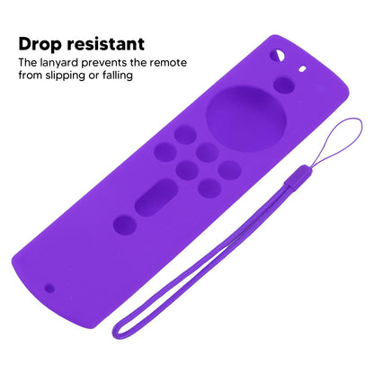 Silicone Protective Case for Fire TV Stick 4K 2018 Remote Control Shockproof Anti Slip Protective Cover Purple V1294-YM0512-3117220258014