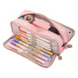 Pencil Pouch With 3 Compartments Large Capacity Double Opening Soft Canvas Dustproof Zipper Pencil Case for V1294-YM0512-3117220258711
