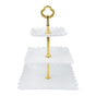 White 3 Tier Cupcake Stand Stable Plastic Decorative Square Dessert Serving Tray Rack for Weddings Parties V1294-YM0512-3117220258811