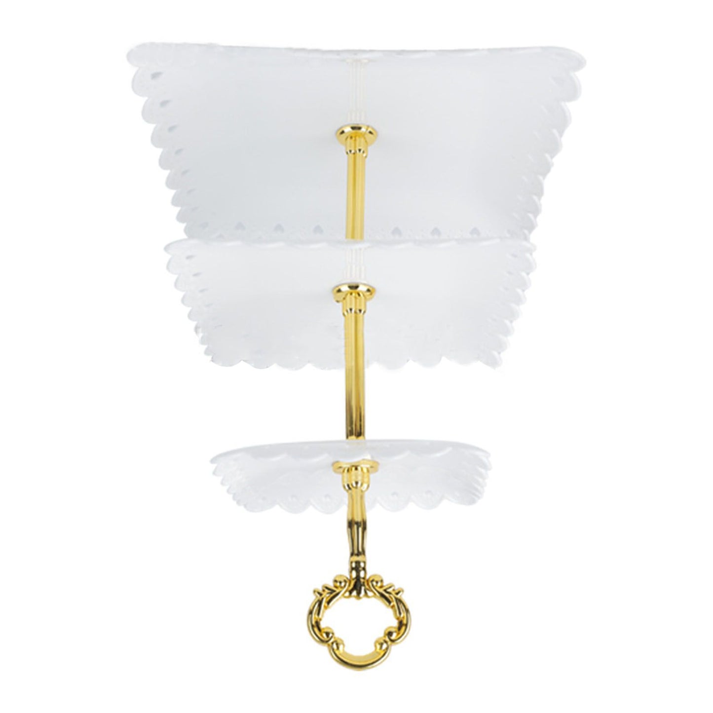 White 3 Tier Cupcake Stand Stable Plastic Decorative Square Dessert Serving Tray Rack for Weddings Parties V1294-YM0512-3117220258811