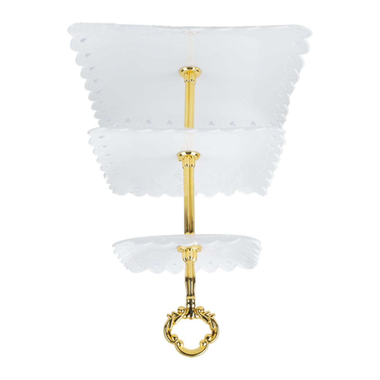 White 3 Tier Cupcake Stand Stable Plastic Decorative Square Dessert Serving Tray Rack for Weddings Parties V1294-YM0512-3117220258811