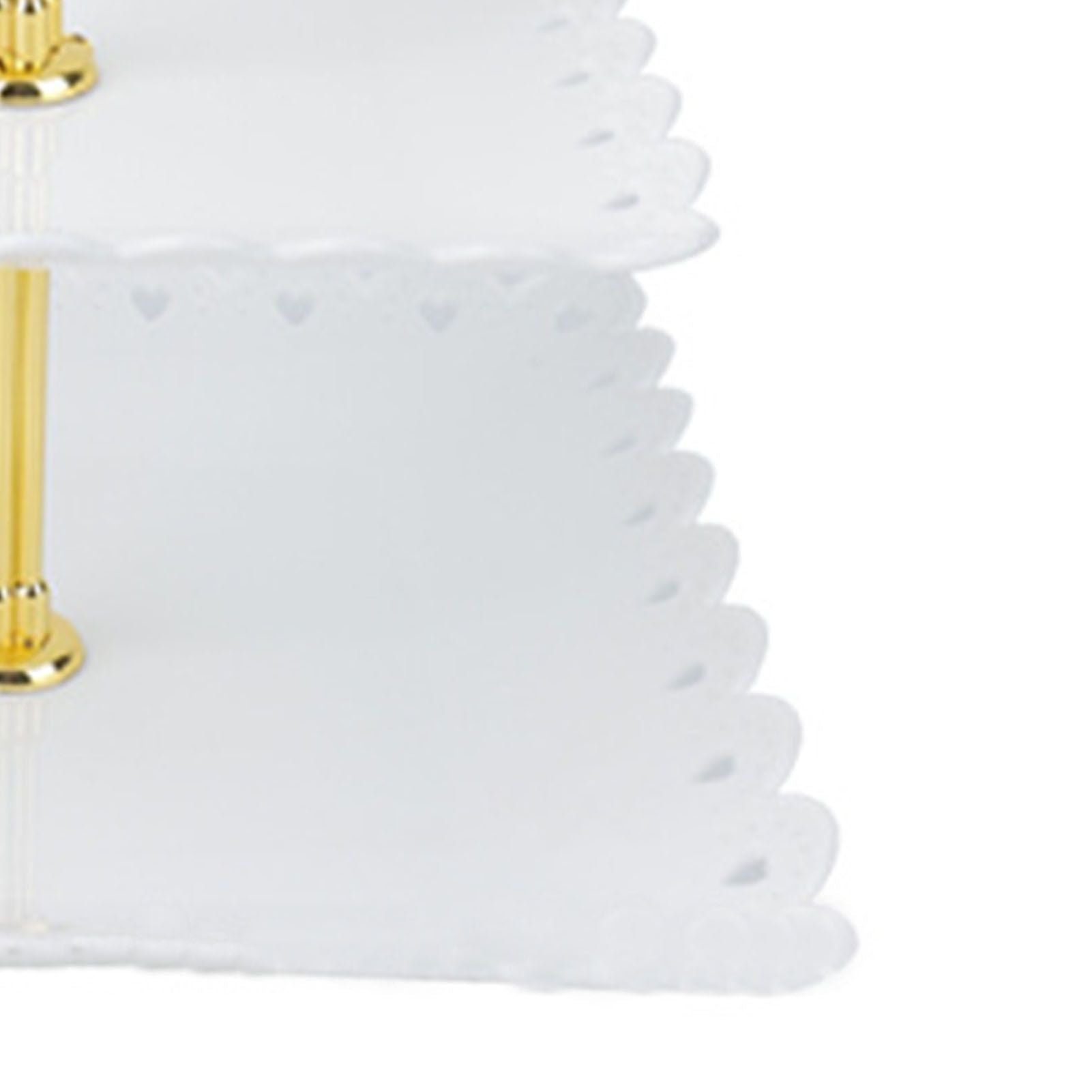 White 3 Tier Cupcake Stand Stable Plastic Decorative Square Dessert Serving Tray Rack for Weddings Parties V1294-YM0512-3117220258811