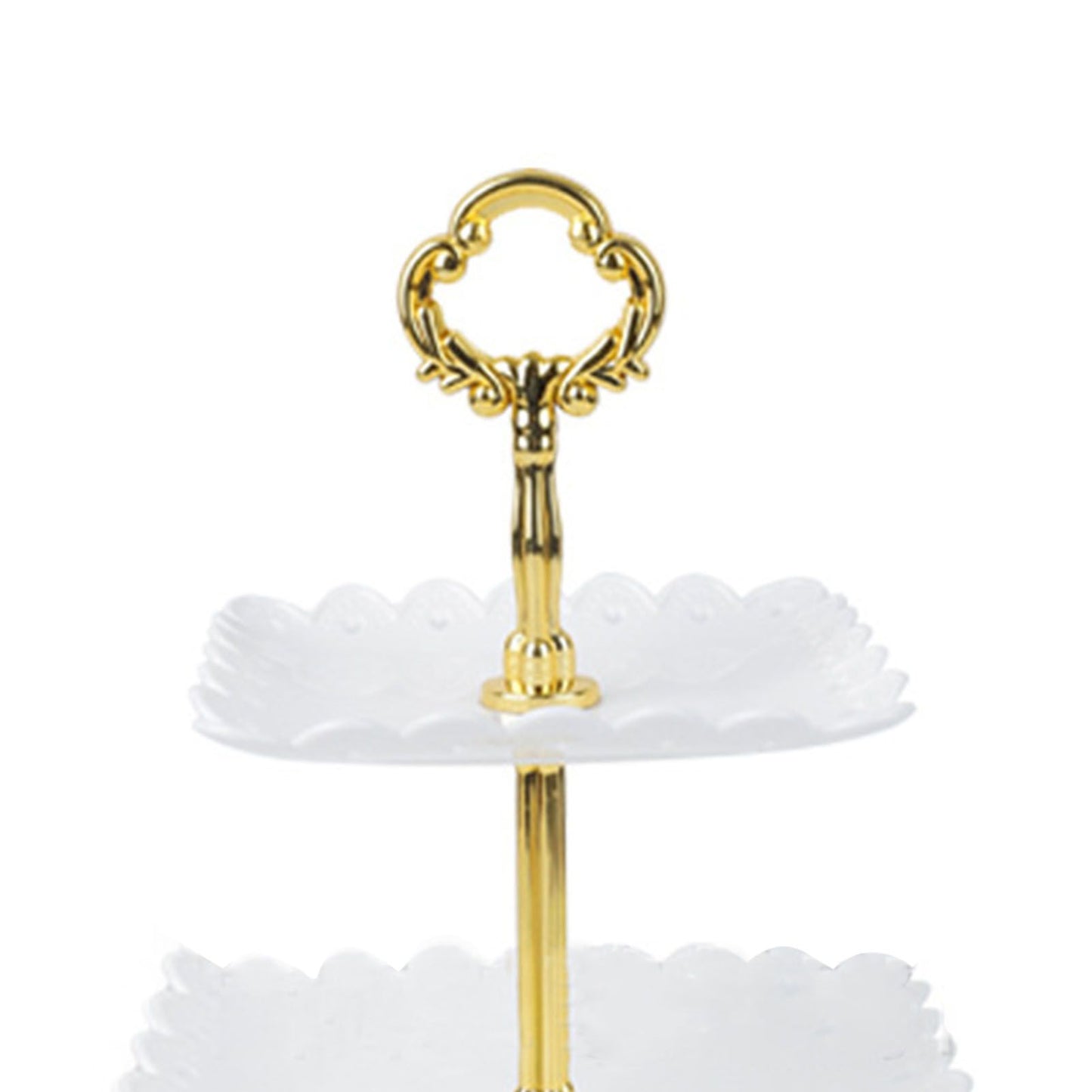 White 3 Tier Cupcake Stand Stable Plastic Decorative Square Dessert Serving Tray Rack for Weddings Parties V1294-YM0512-3117220258811