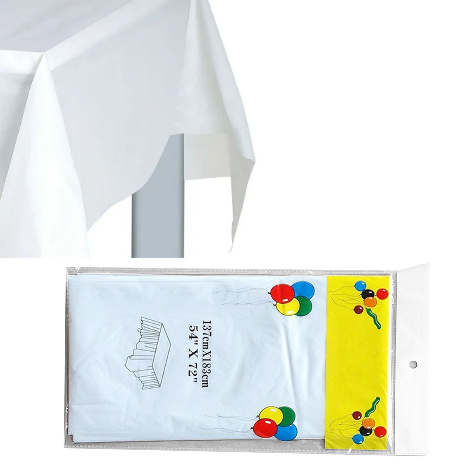 5Pcs Disposable Tablecloth White 137x183cm PE Protective Table Cloth for Wedding Party Tablecloth V1294-YM0512-3117220259011