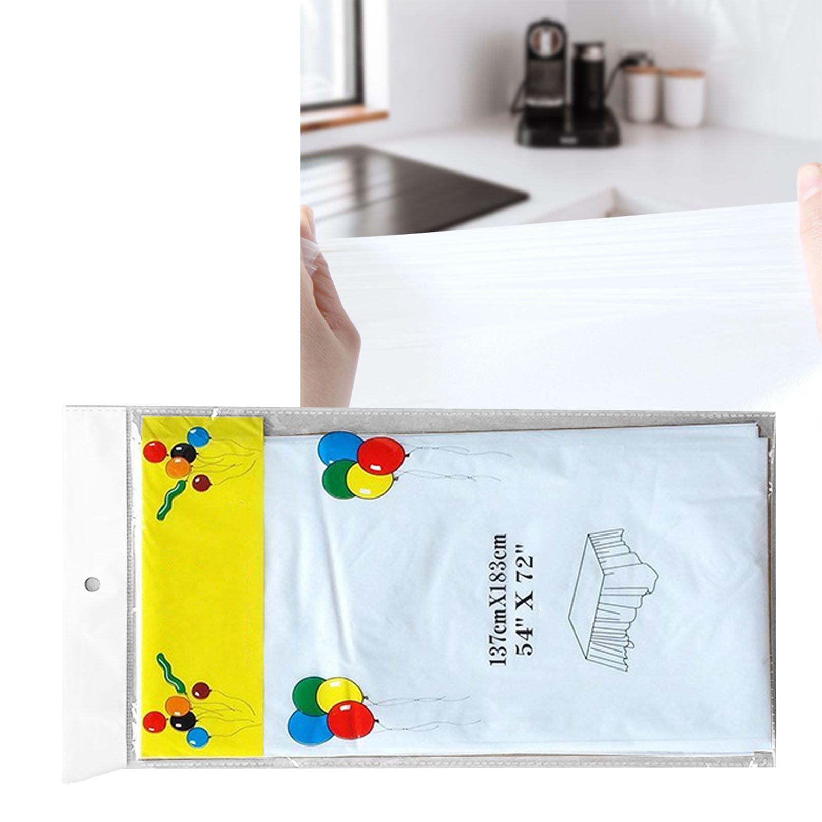 5Pcs Disposable Tablecloth White 137x183cm PE Protective Table Cloth for Wedding Party Tablecloth V1294-YM0512-3117220259011