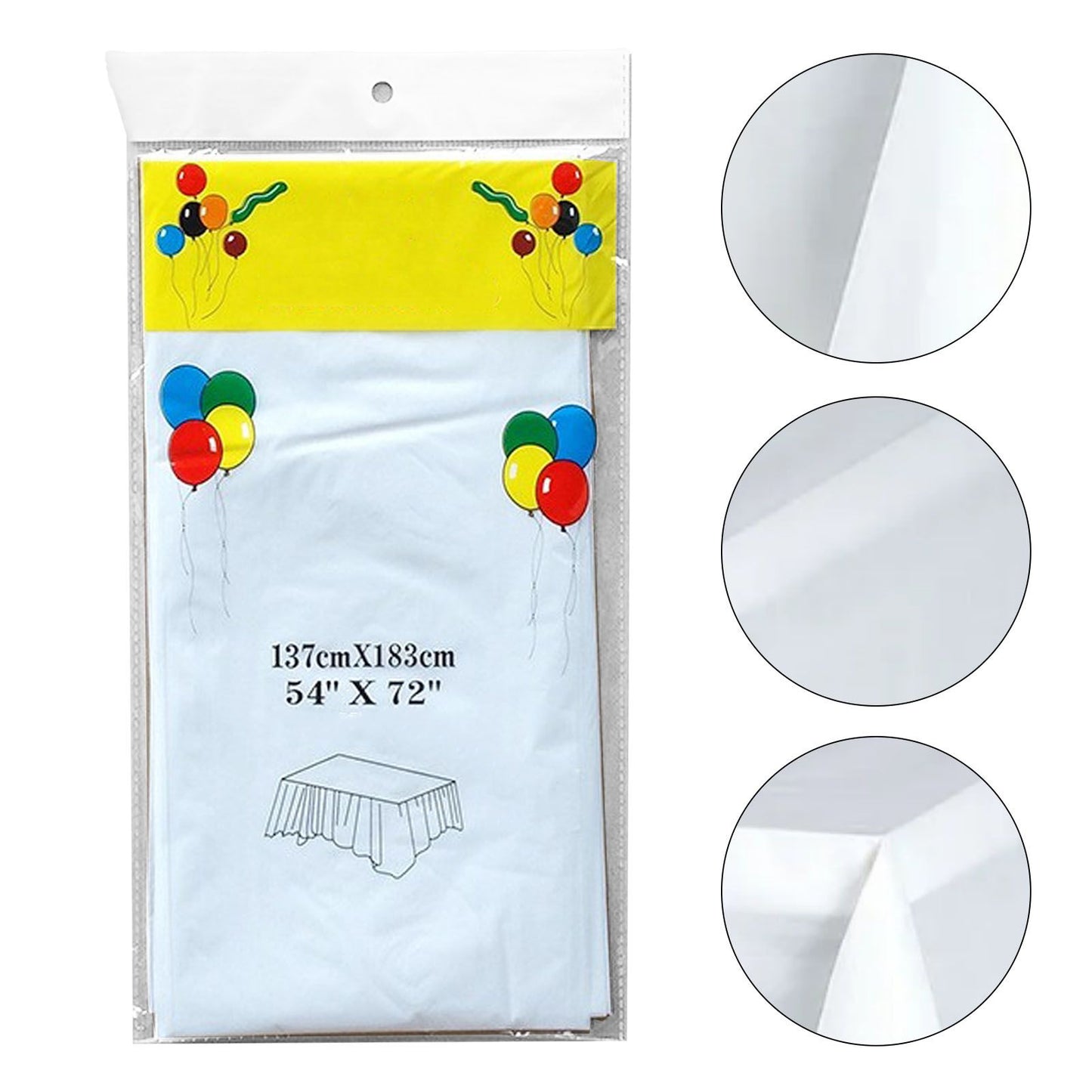 5Pcs Disposable Tablecloth White 137x183cm PE Protective Table Cloth for Wedding Party Tablecloth V1294-YM0512-3117220259011