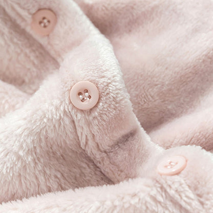 Hooded Blanket Wearable Polyester Plush Rabbit Ear Hooded Blanket Throw Soft Warm Blanket for Home Pink Large V1294-YM0512-3117220259411