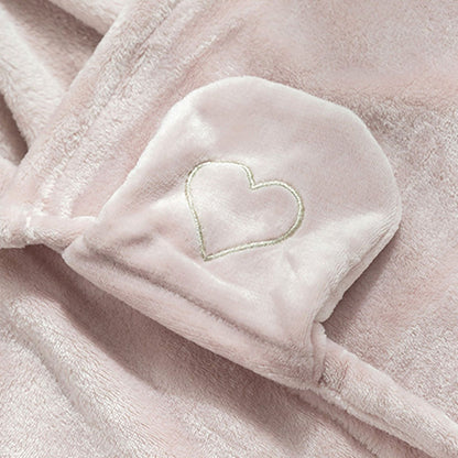 Hooded Blanket Wearable Polyester Plush Rabbit Ear Hooded Blanket Throw Soft Warm Blanket for Home Pink Large V1294-YM0512-3117220259411