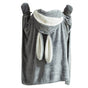 Hooded Blanket Wearable Polyester Plush Rabbit Ear Hooded Blanket Throw Soft Warm Blanket for Home Dark Gray V1294-YM0512-3117220259412