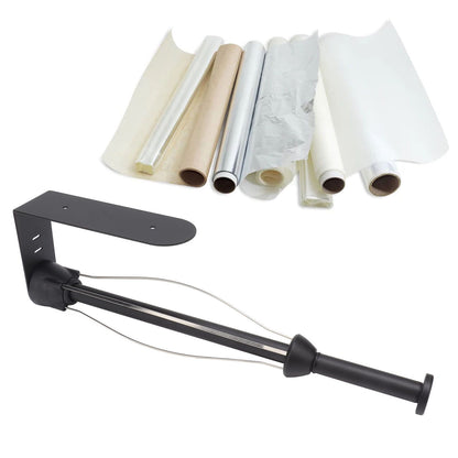 Single Hand Operable Paper Towel Holder Stainless Steel Wall Mount Paper Towel Rack for Kitchen Bathroom V1294-YM0512-3117220260011