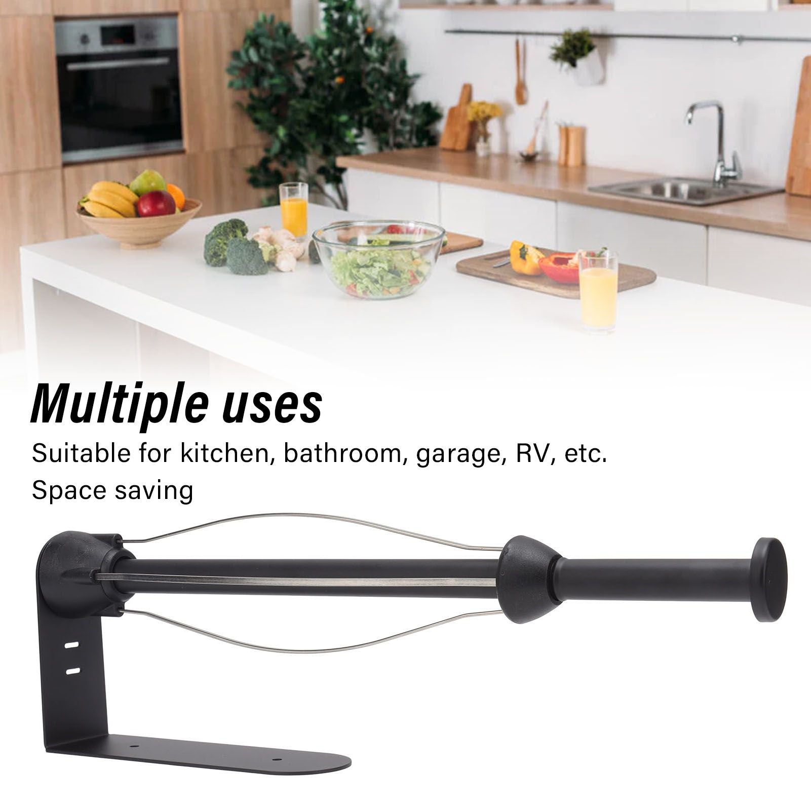 Single Hand Operable Paper Towel Holder Stainless Steel Wall Mount Paper Towel Rack for Kitchen Bathroom V1294-YM0512-3117220260011
