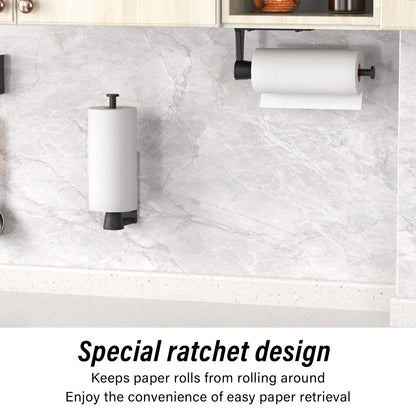 Single Hand Operable Paper Towel Holder Stainless Steel Wall Mount Paper Towel Rack for Kitchen Bathroom V1294-YM0512-3117220260011