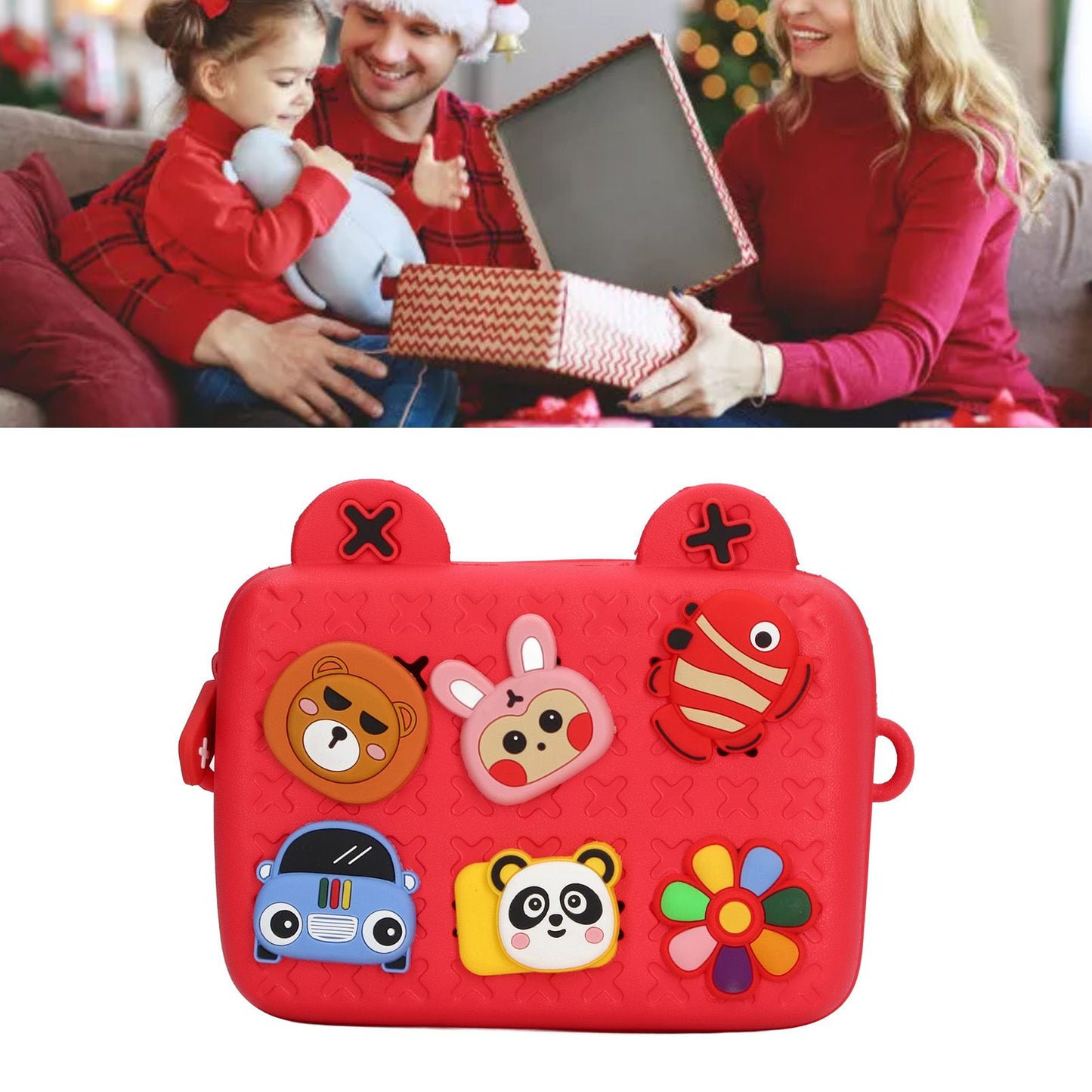 Cartoon Camera Shoulder Bags Children's Camera Protector Bag for Kids Birthday Gift Red V1294-YM0512-3117220261911