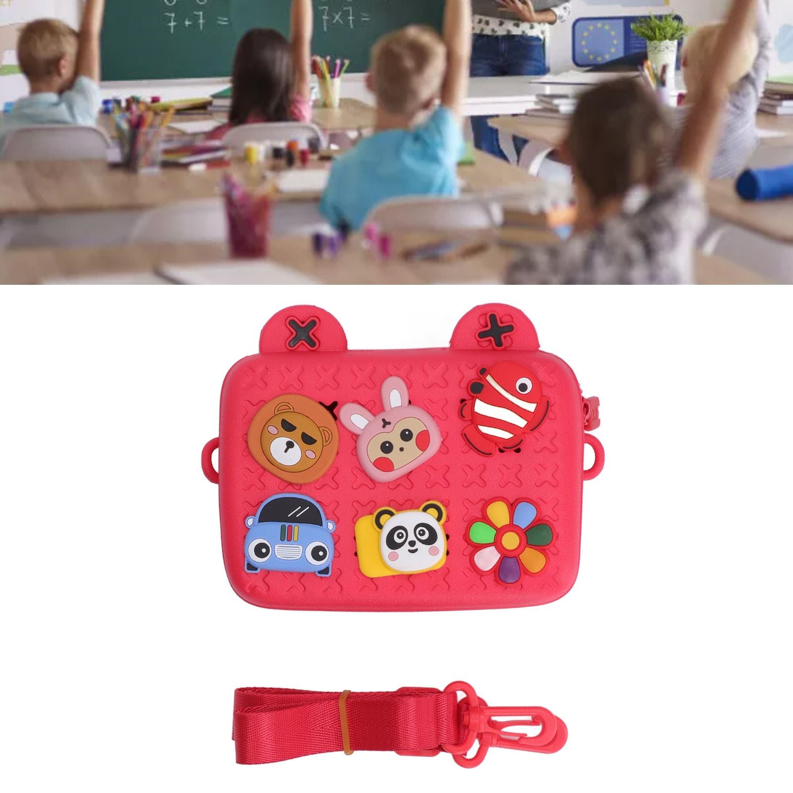 Cartoon Camera Shoulder Bags Children's Camera Protector Bag for Kids Birthday Gift Red V1294-YM0512-3117220261911