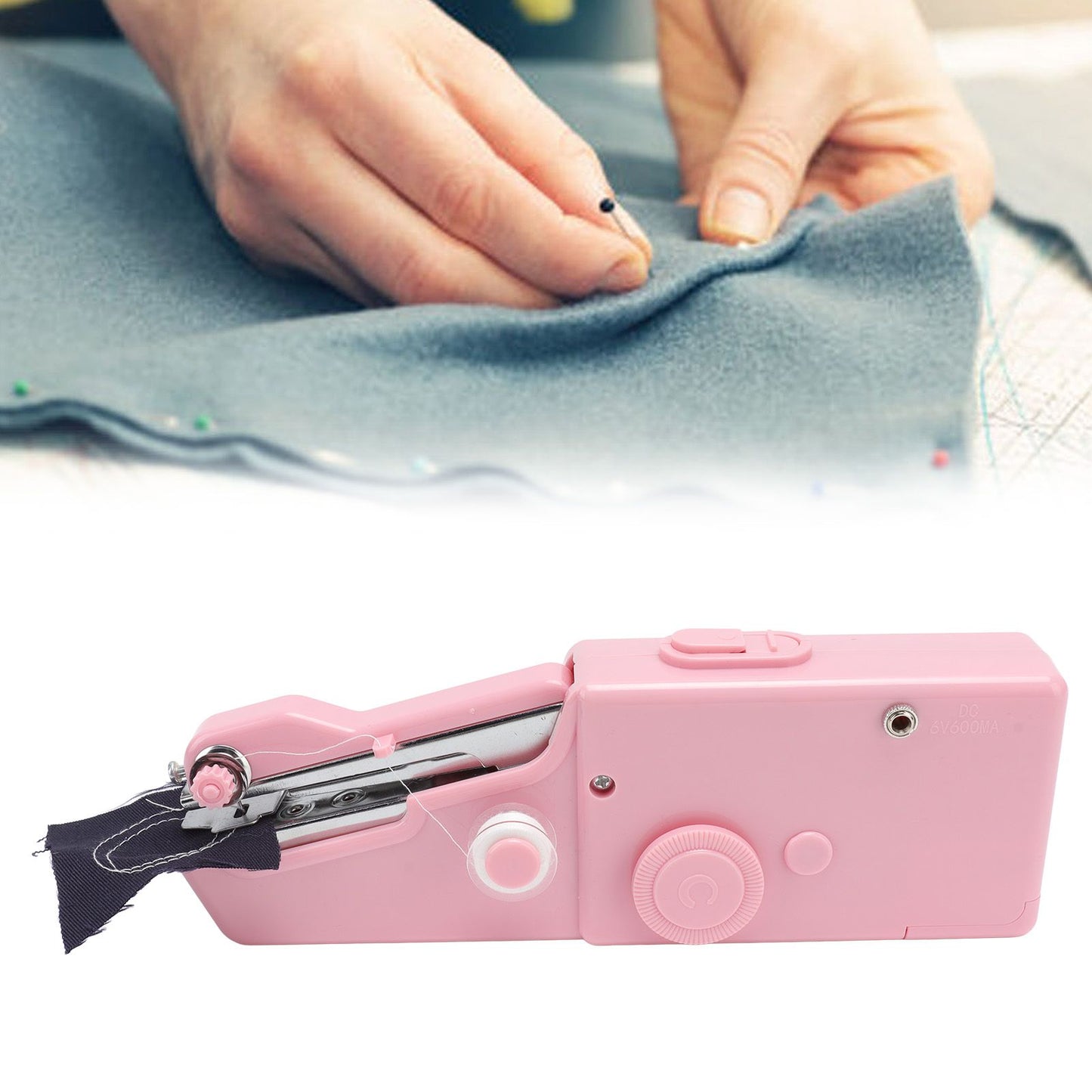 Handheld Sewing Machine Smoothing Stitching Portable Electric Sewing Tool for Home Travel Pink V1294-YM0512-3117220262512