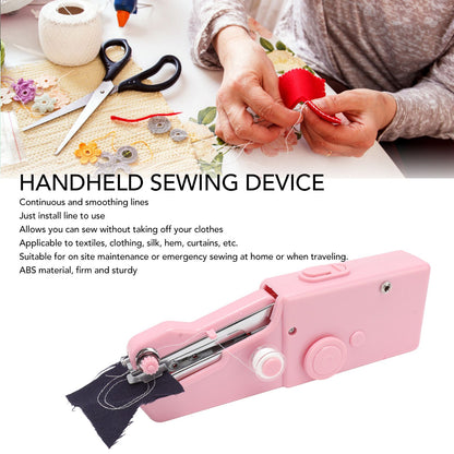 Handheld Sewing Machine Smoothing Stitching Portable Electric Sewing Tool for Home Travel Pink V1294-YM0512-3117220262512