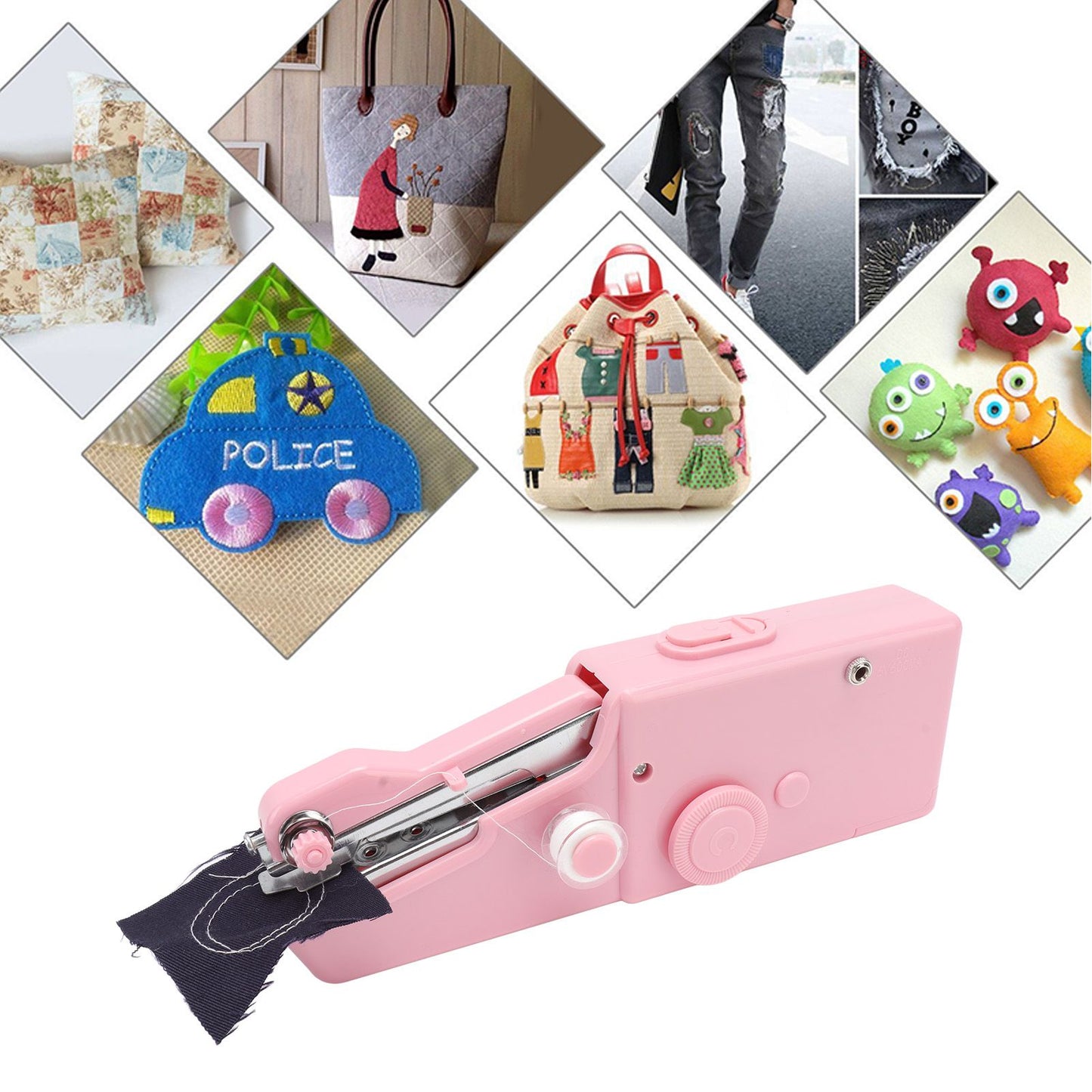 Handheld Sewing Machine Smoothing Stitching Portable Electric Sewing Tool for Home Travel Pink V1294-YM0512-3117220262512