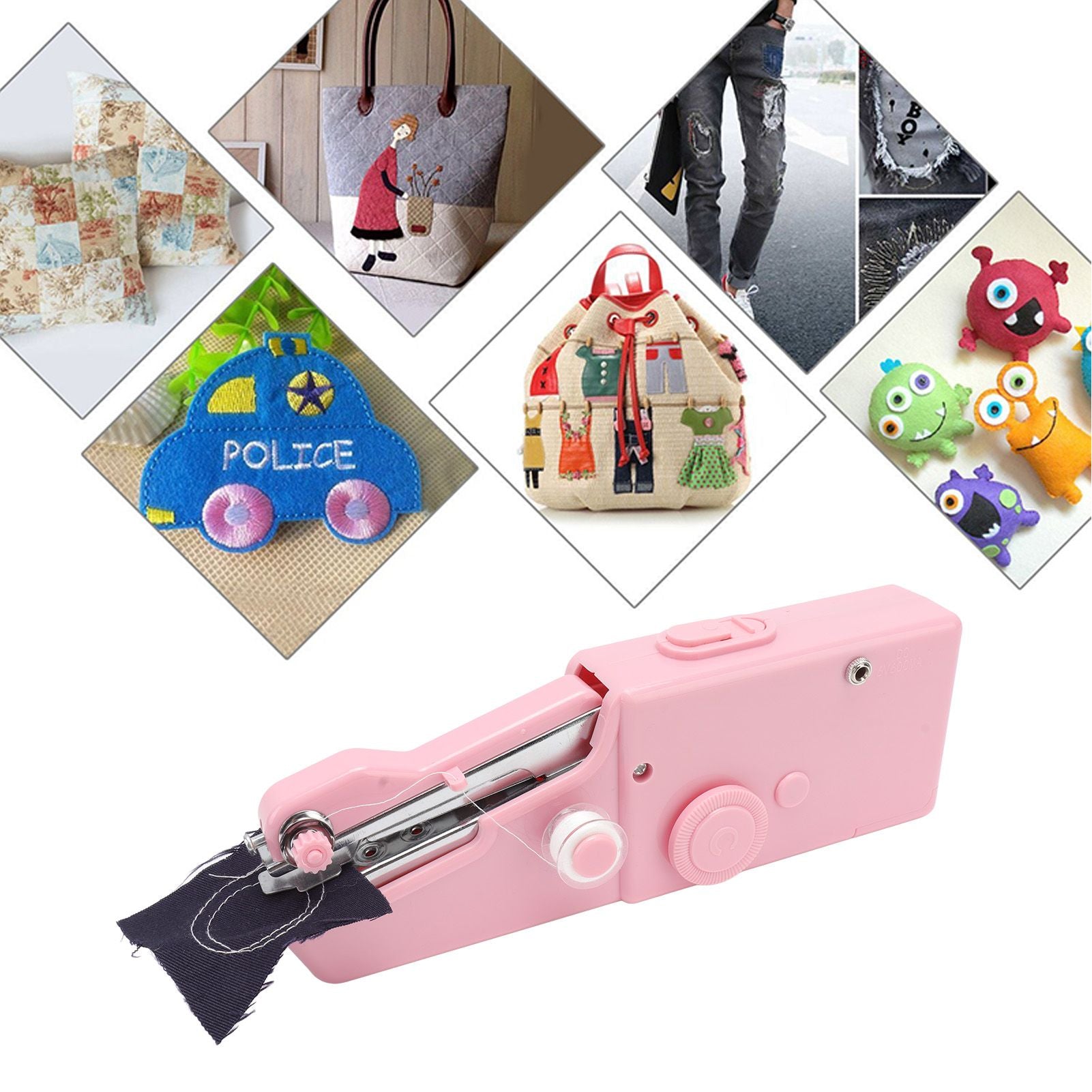 Handheld Sewing Machine Smoothing Stitching Portable Electric Sewing Tool for Home Travel Pink V1294-YM0512-3117220262512