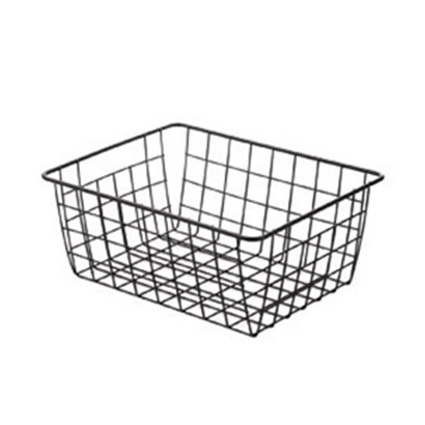 Wire Basket Hollow Breathable Large Multi Functional Iron Storage Basket for Underwear Snacks Fruits Toy Black V1294-YM0512-3117220262611