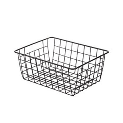 Wire Basket Hollow Breathable Large Multi Functional Iron Storage Basket for Underwear Snacks Fruits Toy Black V1294-YM0512-3117220262611