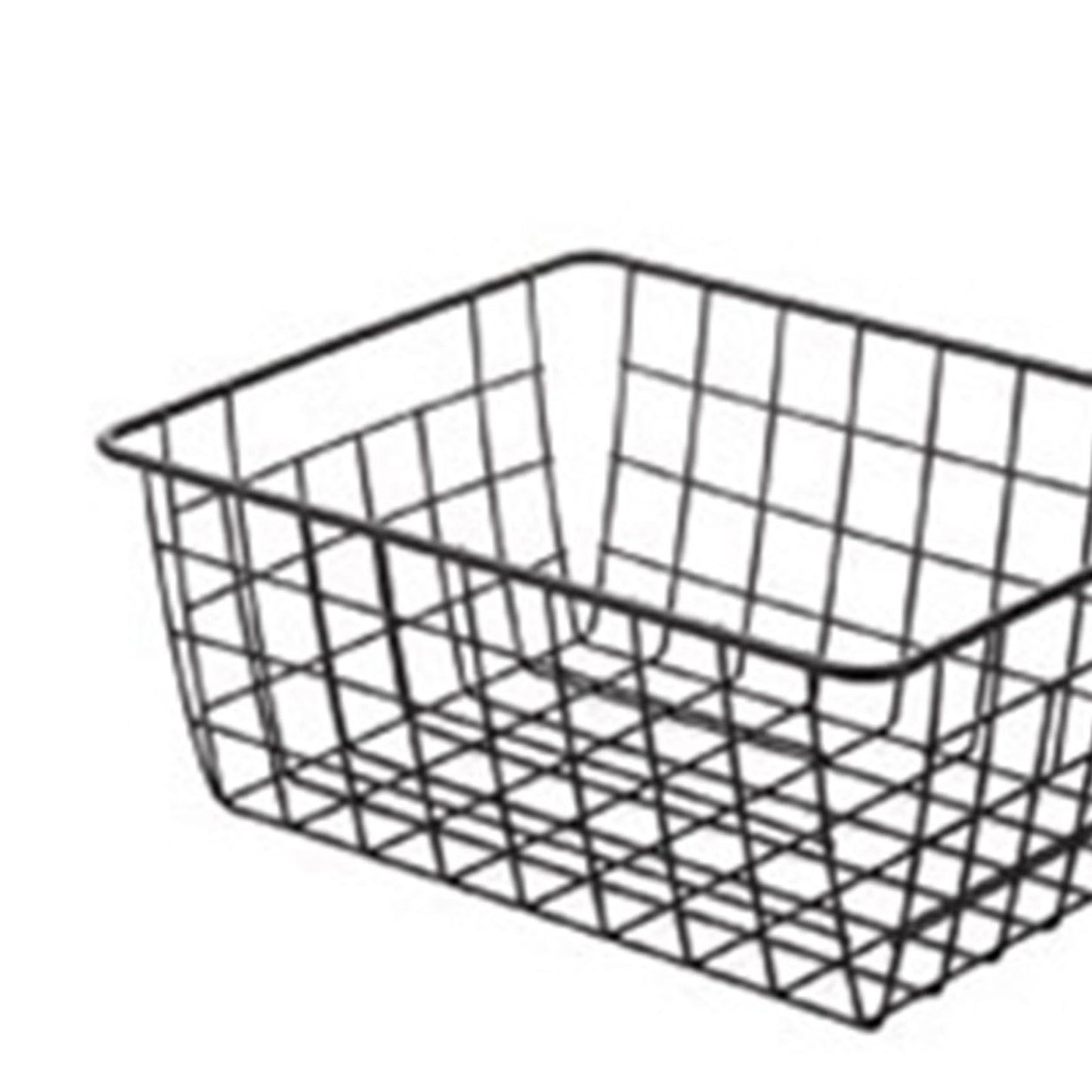 Wire Basket Hollow Breathable Large Multi Functional Iron Storage Basket for Underwear Snacks Fruits Toy Black V1294-YM0512-3117220262611